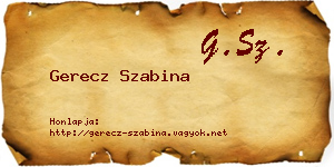 Gerecz Szabina névjegykártya